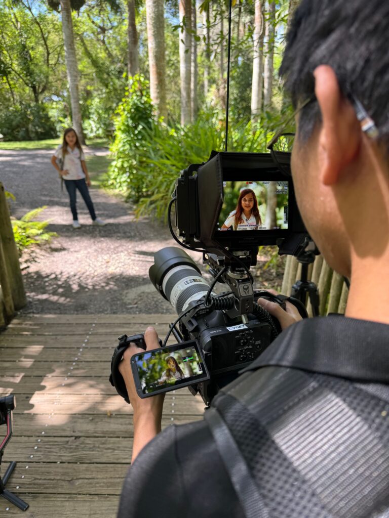 Team filming a promotional video in Vero Beach